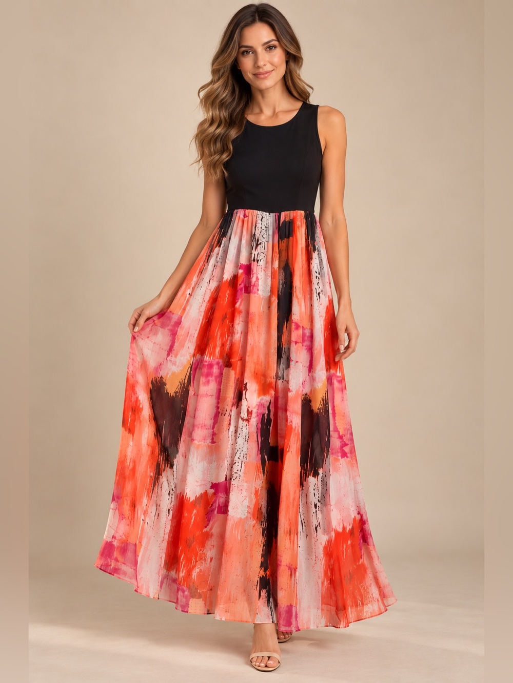 APT. 9 Petite XSP Abstract Print Maxi Dress